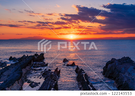 [神奈川縣]荒崎海岸岩石海岸的夜景 122143553