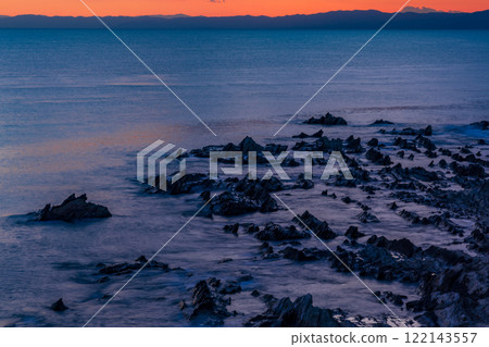 [神奈川縣]荒崎海岸岩石海岸的夜景 122143557