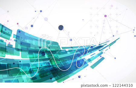 Abstract wave of rectangles with plexus elements. Hand drawn vector. Abstract wave of rectangles with plexus elements. Hand drawn vector. 122144310