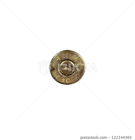 9mm cartridge case on transparent background 122144365