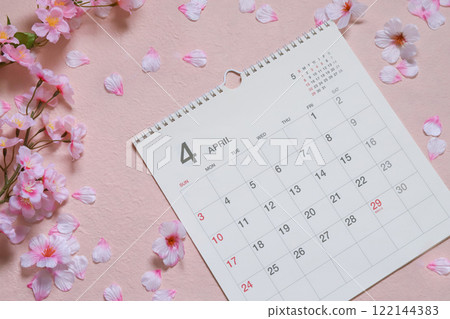 April calendar spring materials 122144383