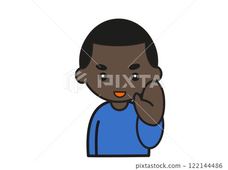 年輕黑人舉手打招呼 年輕黑人舉手打招呼 122144486