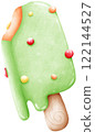 Orange popsicles coated in green 122144527