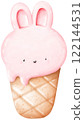 Pink bunny ice cream cone 122144531