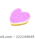 Pink heart strawberry donut 122144649