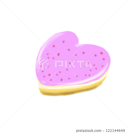 Pink heart strawberry donut 122144649