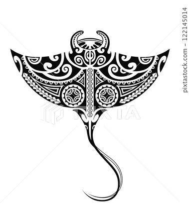 Stingray Manta in Maori style. Tattoo sketch tribal ethno style. Tattoo for divers. Stingray Manta in Maori style. Tattoo sketch tribal ethno style. Tattoo for divers. 122145014