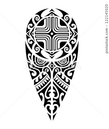 tattoo sketch maori style for leg or shoulder with swastika. tattoo sketch maori style for leg or shoulder with swastika. 122145020