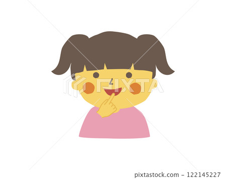 Girl holding index finger Girl holding index finger 122145227