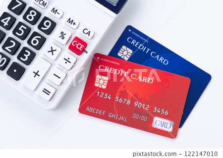 Credit card and calculator 122147010