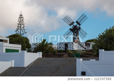 Park with a windmill, Teguise, Lanzarote, Spain. Park with a windmill, Teguise, Lanzarote, Spain. 122147389