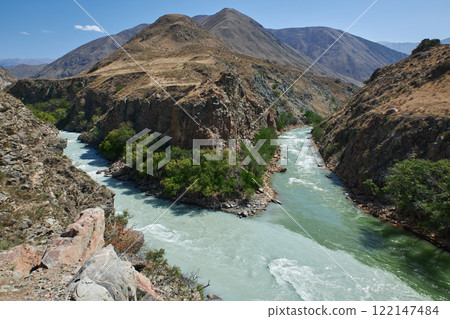 confluence of the Chu and Chon-Kemin rivers in Kyrgyzstan confluence of the Chu and Chon-Kemin rivers in Kyrgyzstan 122147484