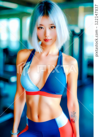 年輕女子在運動俱樂部自拍 健身愛好者 Instagram 上值得一看的運動員 [AI 生成的圖像] 122147837