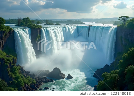 waterfall in the mountains 122148018