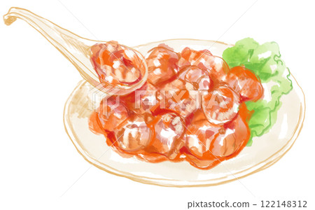 Delicious shrimp chili watercolor illustration Delicious shrimp chili watercolor illustration 122148312