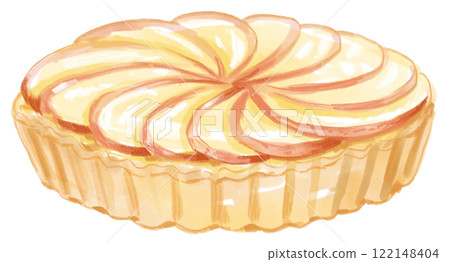 Delicious apple tart watercolor illustration Delicious apple tart watercolor illustration 122148404