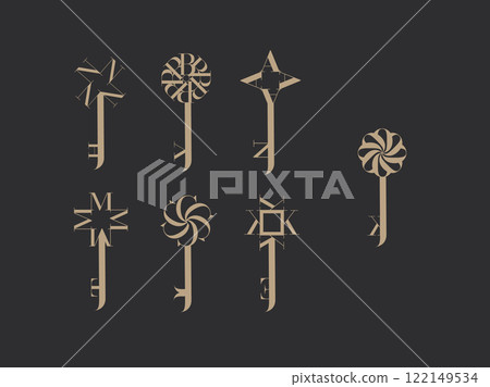 Key graphic art collection black Key graphic art collection black 122149534