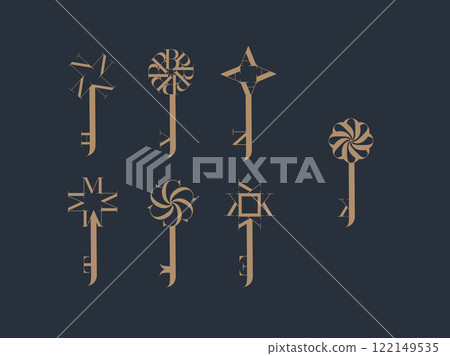 Key graphic art collection blue 122149535