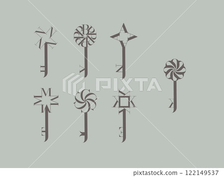 Key graphic art collection grey 122149537