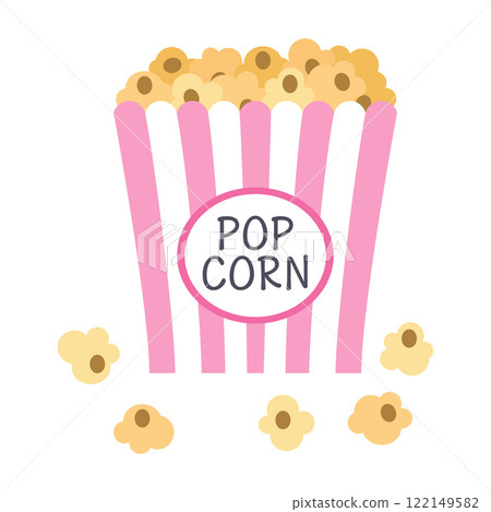 popcorn box isolated on white 122149582