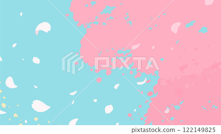 Background illustration of cherry blossom petals falling in the sky_16:9 122149825