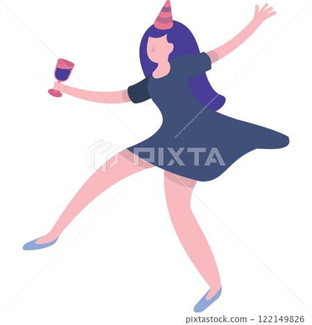 Party time icon vector woman having fun 122149826
