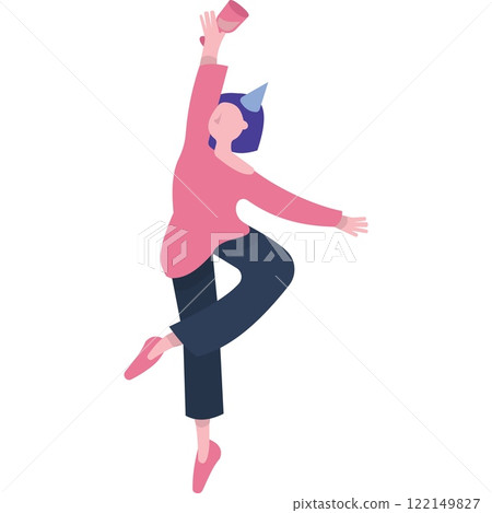 Party time icon vector woman dancing on white 122149827
