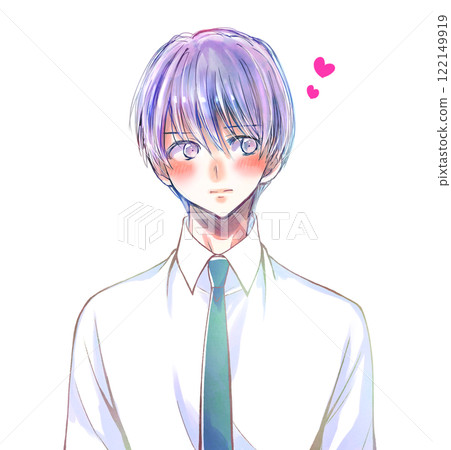 Men in white shirts and ties, love, bust up 122149919
