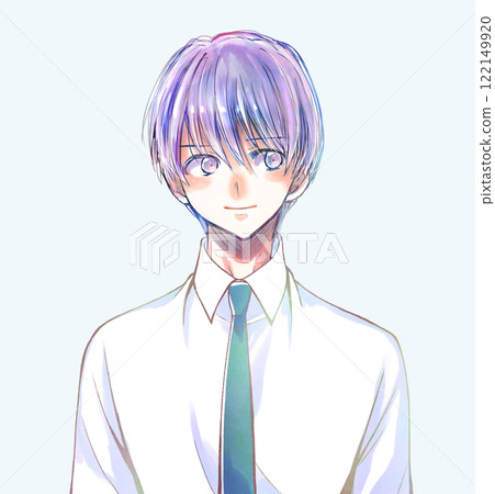 Man in white shirt and tie smiling 122149920
