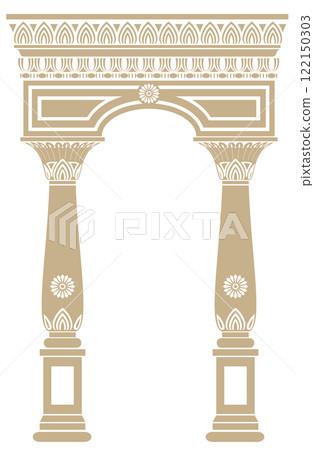 Arch in ancient Egyptian style or oriental style Arch in ancient Egyptian style or oriental style 122150303