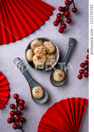 Tang yuan rice dumpling balls for Chinese lunar New year celebration 122150383