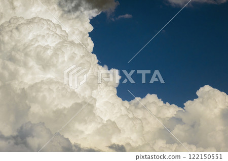 Blue sky with white clouds. Bright summer skyscape Blue sky with white clouds. Bright summer skyscape 122150551