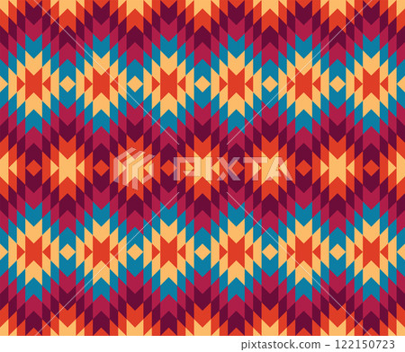 Southwestern Navajo geometric stripes pattern. Colorful Aztec southwest geometric shape seamless pattern rustic bohemian style. Ethnic southwest pattern use for textile, carpet, cushion, upholstery, Southwestern Navajo geometric stripes pattern. Colorful Aztec southwest geometric shape seamless pattern rustic bohemian style. Ethnic southwest pattern use for textile, carpet, cushion, upholstery, 122150723