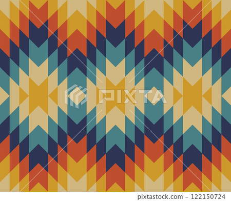 Southwestern Navajo geometric stripes pattern. Colorful Aztec southwest geometric shape seamless pattern rustic bohemian style. Ethnic southwest pattern use for textile, carpet, cushion, upholstery, Southwestern Navajo geometric stripes pattern. Colorful Aztec southwest geometric shape seamless pattern rustic bohemian style. Ethnic southwest pattern use for textile, carpet, cushion, upholstery, 122150724
