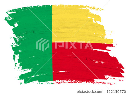 Benin flag background paint splash brushstroke 122150770