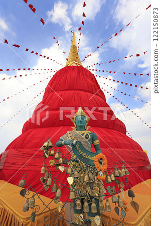 A stunning pagoda at Wat Saket in Bangkok . Temple of the Golden Mount ,Thailand 122150873