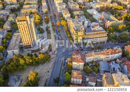 Aerial view from a drone over the city  122150958