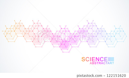 Health care abstract background with lines, dots and hexagons. Medical innovation banner template concept. Vector illustration. Health care abstract background with lines, dots and hexagons. Medical innovation banner template concept. Vector illustration. 122151620