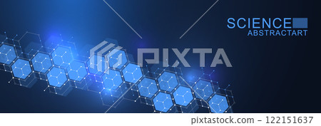 Hexagonal abstract background. Big Data Visualization. Global network connection. Medical, technology, science background. Vector illustration. Hexagonal abstract background. Big Data Visualization. Global network connection. Medical, technology, science background. Vector illustration. 122151637