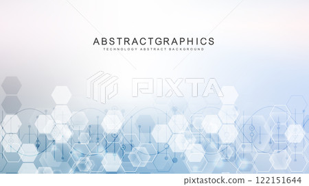 Health care abstract background with lines, dots and hexagons. Medical innovation banner template concept. Vector illustration. Health care abstract background with lines, dots and hexagons. Medical innovation banner template concept. Vector illustration. 122151644