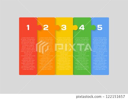 Five piece line infographic jigsaw puzzle process Five piece line infographic jigsaw puzzle process 122151657