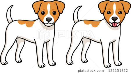 Cute cartoon Terrier dog standing 122151852