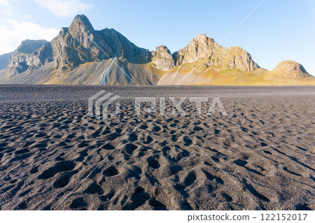 Hvalnes lava beach landscape, east Iceland landmark 122152017