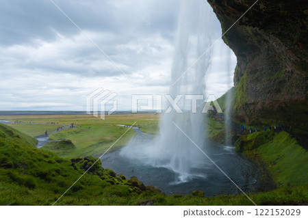 Seljalandsfoss falls in summer season view, Iceland Seljalandsfoss falls in summer season view, Iceland 122152029