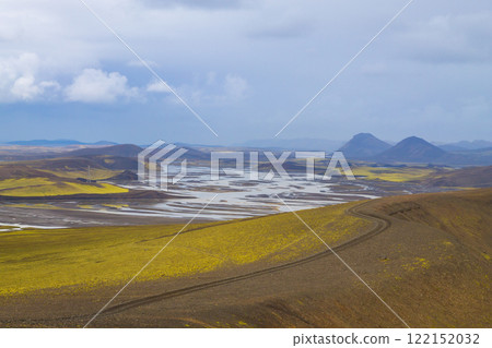 Landmannalaugar area landscape, Fjallabak Nature Reserve, Iceland Landmannalaugar area landscape, Fjallabak Nature Reserve, Iceland 122152032