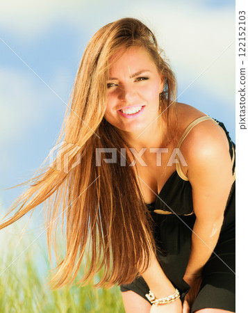 Happy smiling woman outdoor Happy smiling woman outdoor 122152103