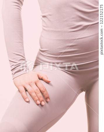 Sport fit woman in thermal clothes. 122152175