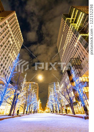 Winter illuminations at Kita 3-jo Square (Akapla) in front of the former Hokkaido Prefectural Government Office (Red Brick Building) Sapporo, Hokkaido 122152298