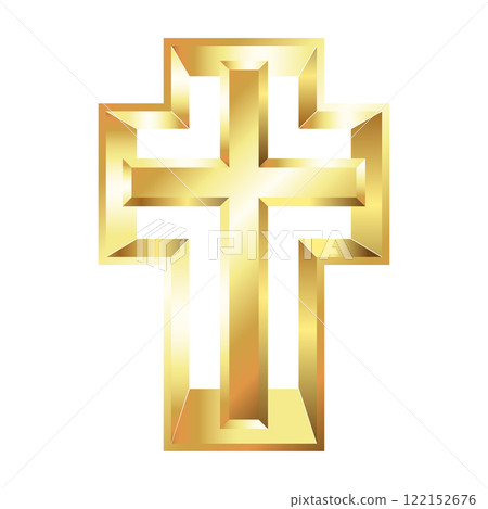 Christian gold beautiful double cross, religious design 122152676