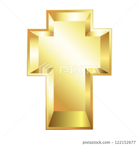 Christian golden beautiful cross, religious design 122152677